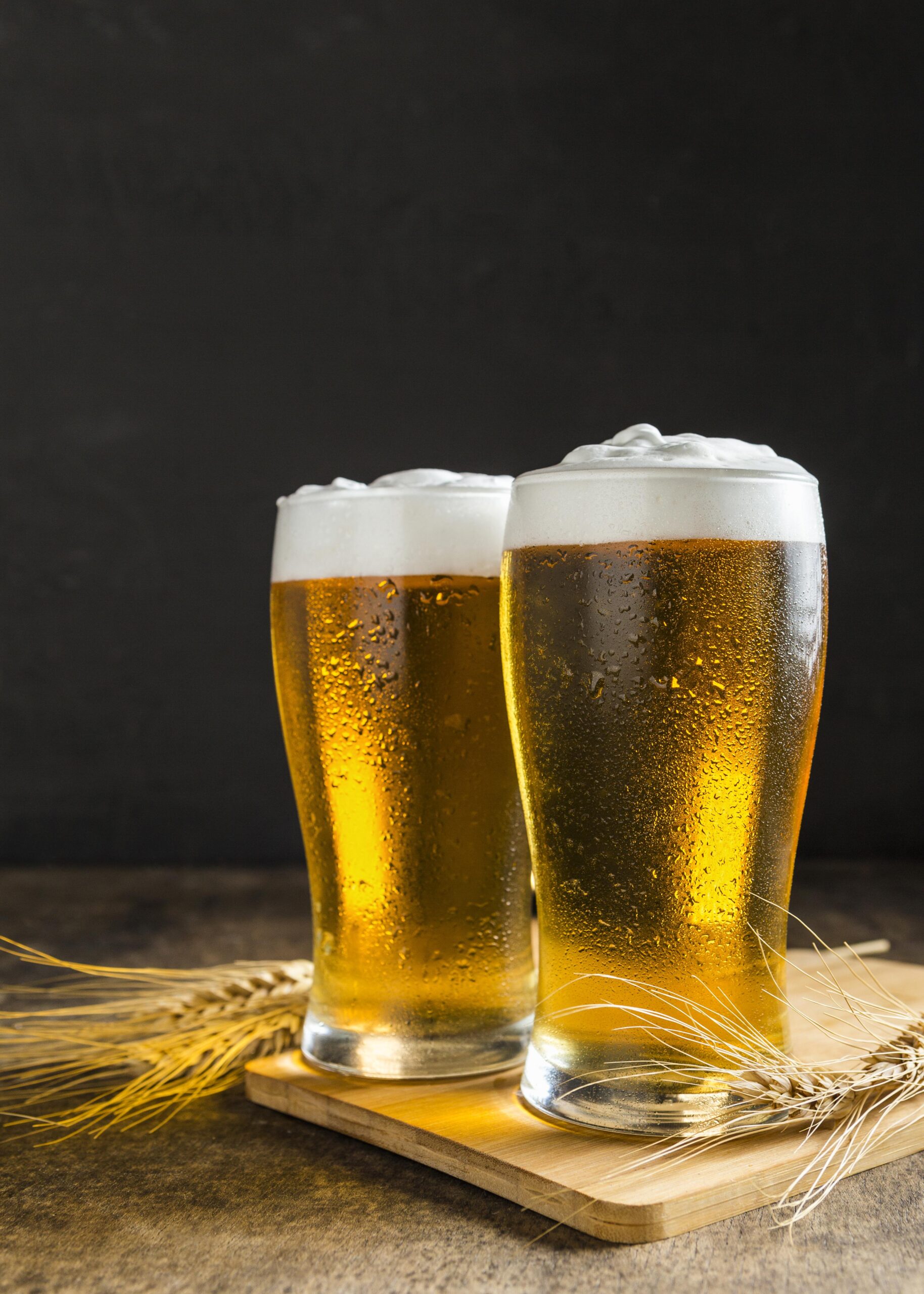 front-view-glasses-beer-with-wheat